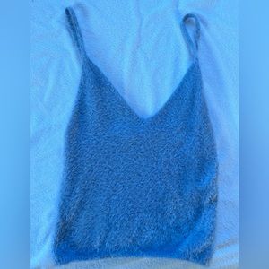 Garage Fuzzy Light Blue Tank Top
